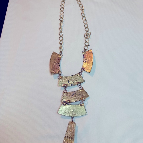 FABULOUS Vtg Egyptian Revival Semi-Precious Stone Statement/Runway Necklace - Picture 8 of 12